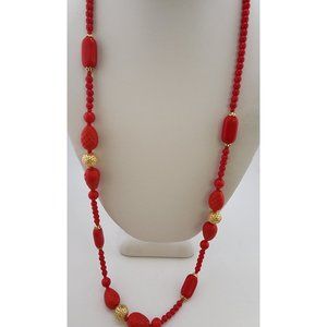 Vintage NOS Bohemian Glass Necklace (A3451)